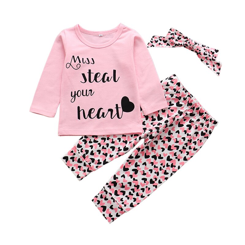 Baby Girls Printed Clothing Set 3 Pcs