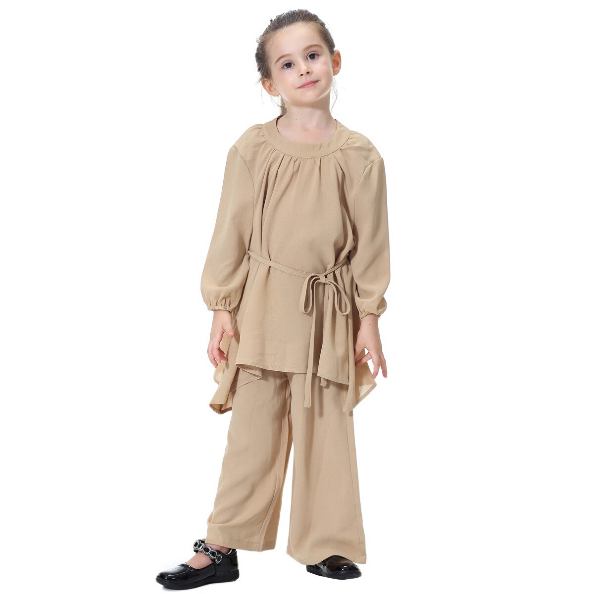 Girl's Muslim Solid Clothing Set