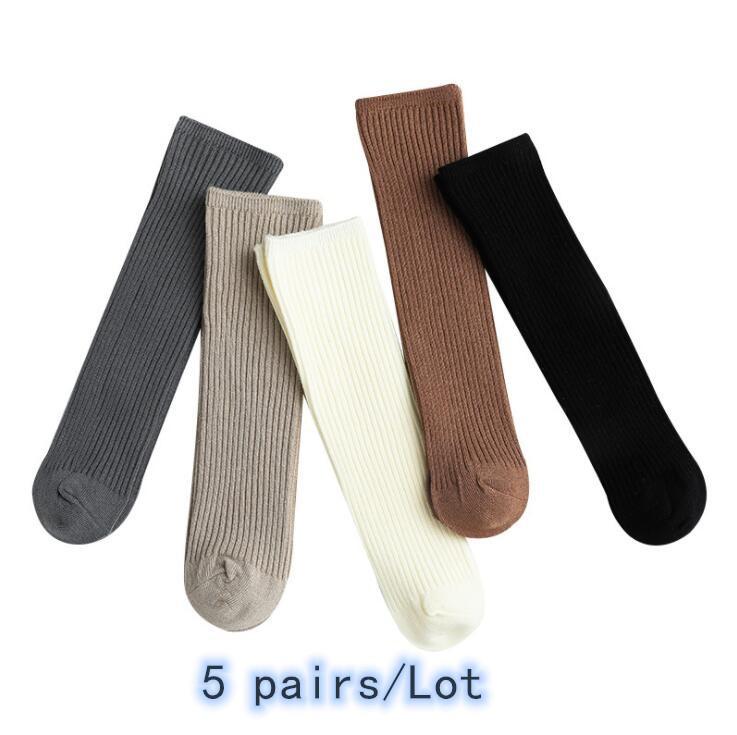 Baby Girls Knee Length Soft Cotton Socks, 4 Pcs