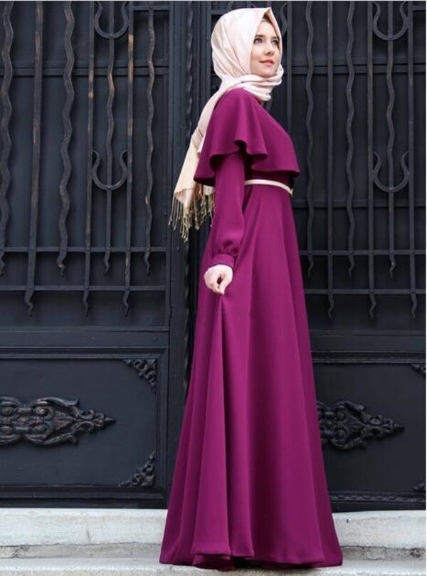 Fashion Colorful Muslim Women's Modal Dress
