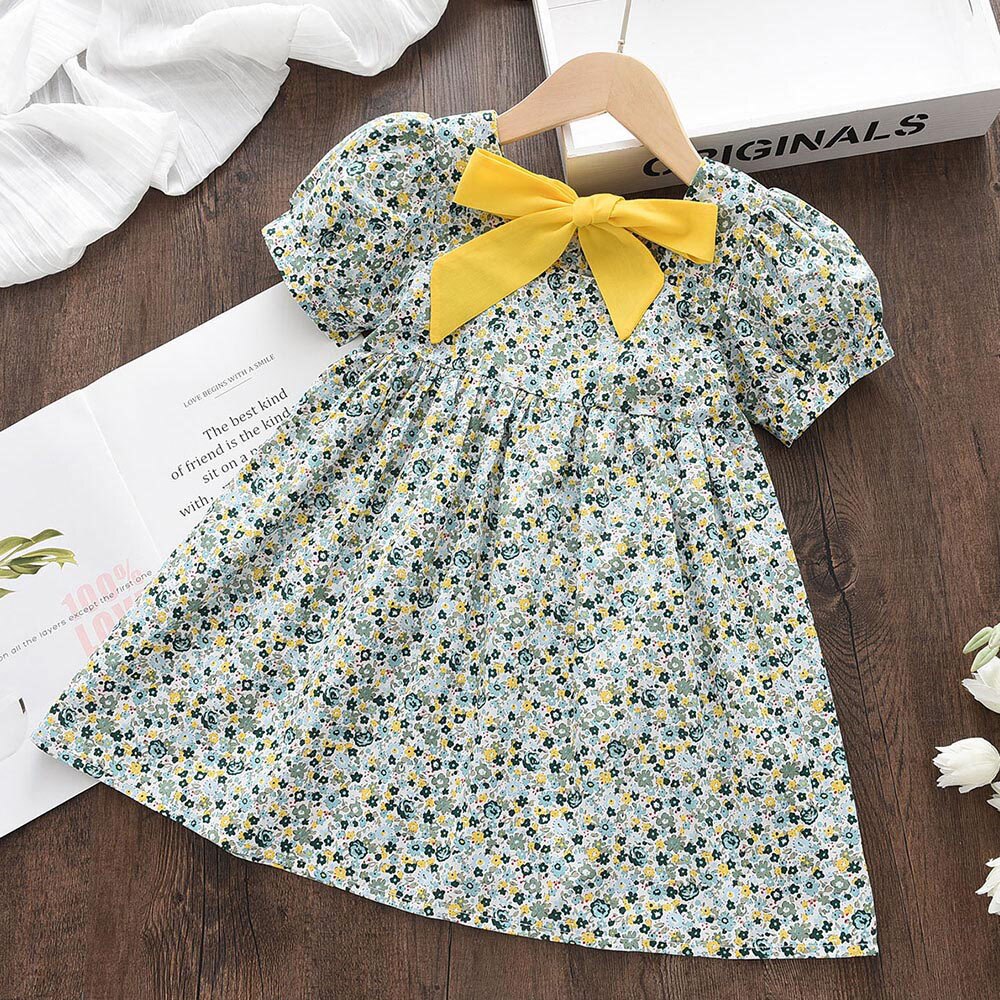 Girls Summer Floral Printed Dress