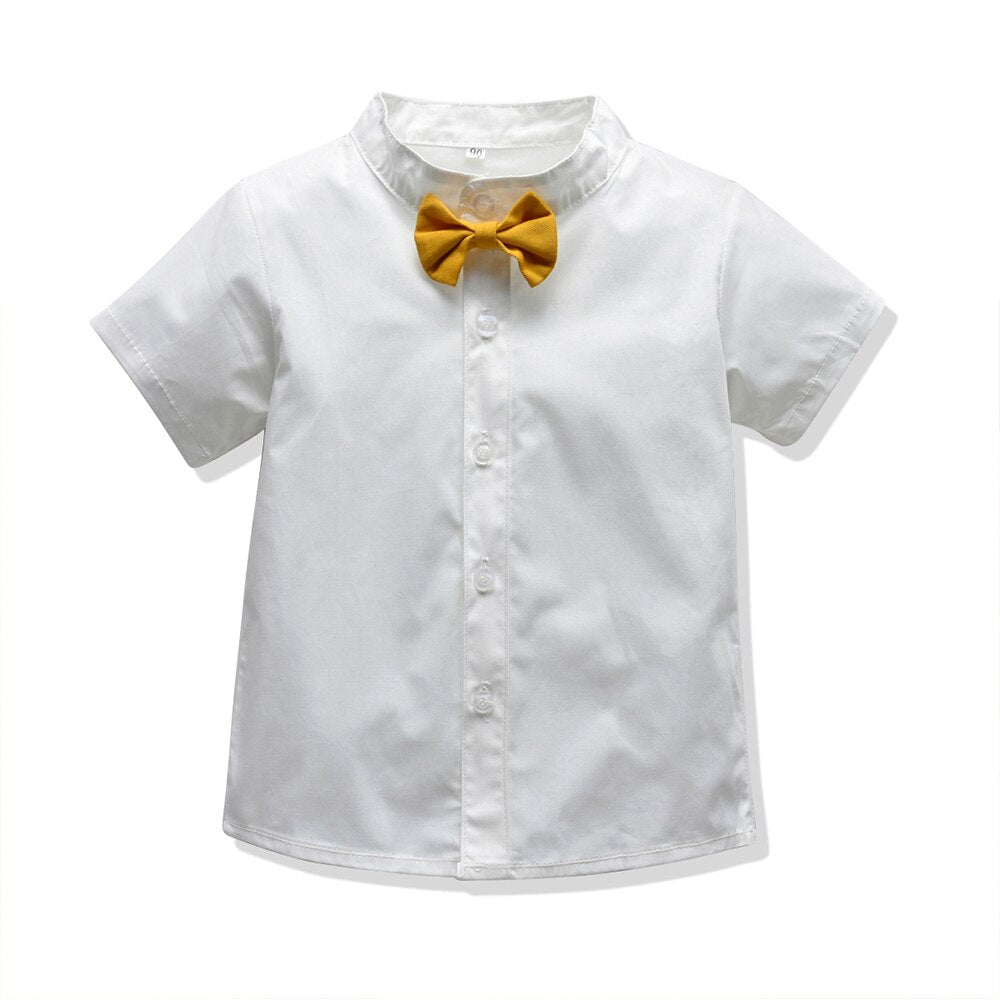 Baby Boy's Summer Clothing Set with Suspenders