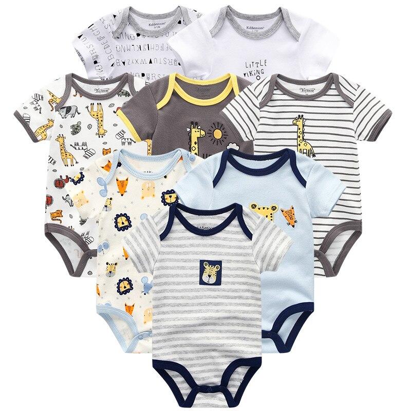 Baby's Colorful Rompers 8 Pcs Set