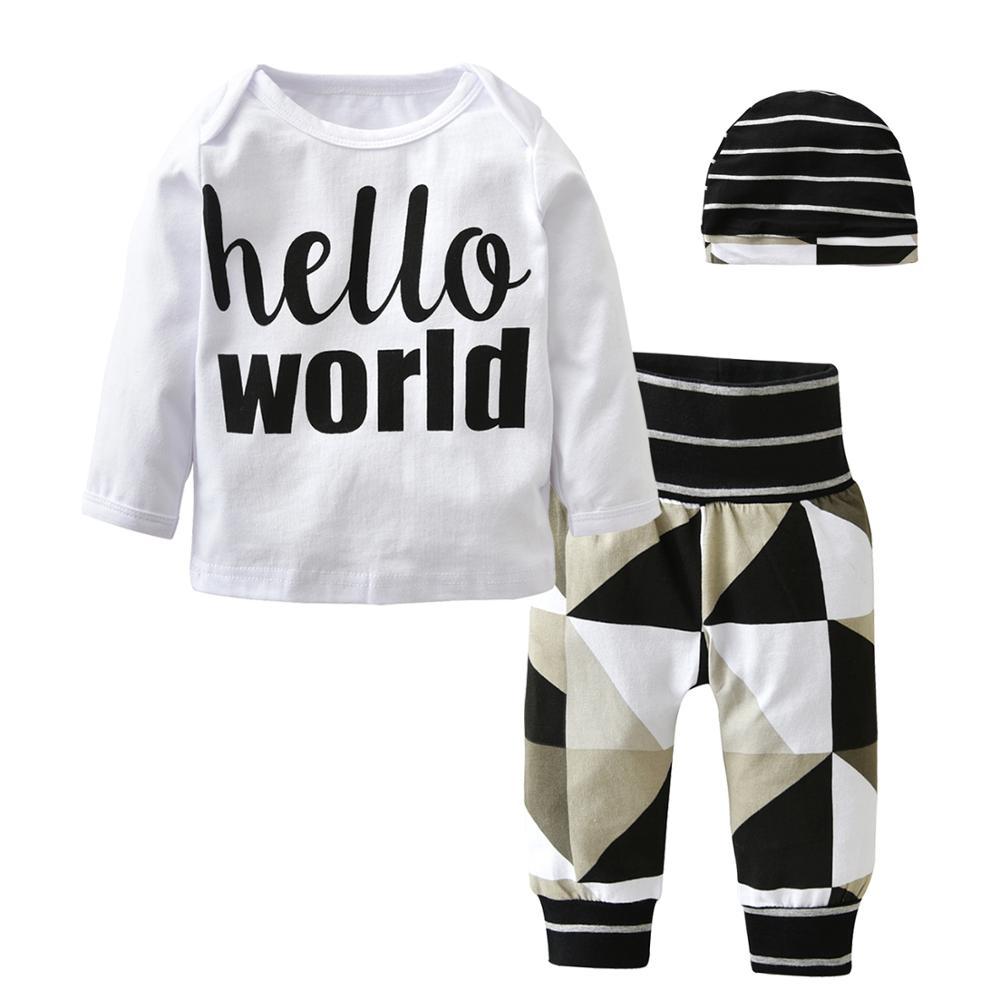Baby's Printed Sweatshir, Pants and Beanie 3 Pcs Set