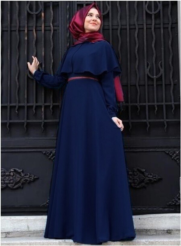 Fashion Colorful Muslim Women's Modal Dress