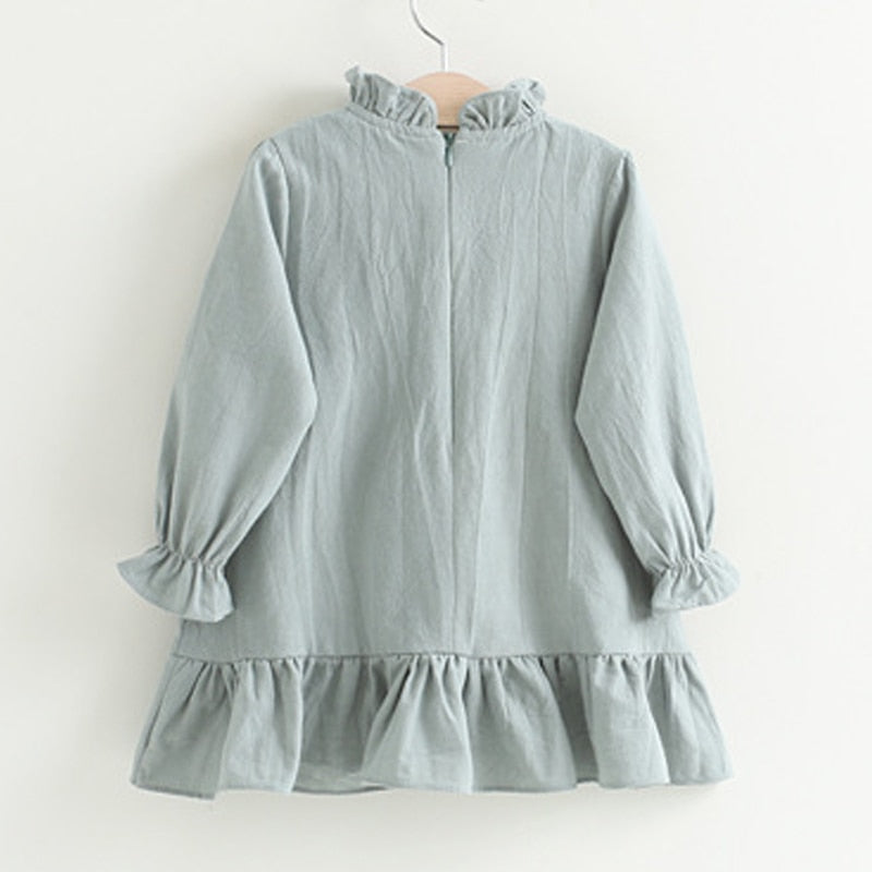 Girl's Mini Dress with Flowers Appliques