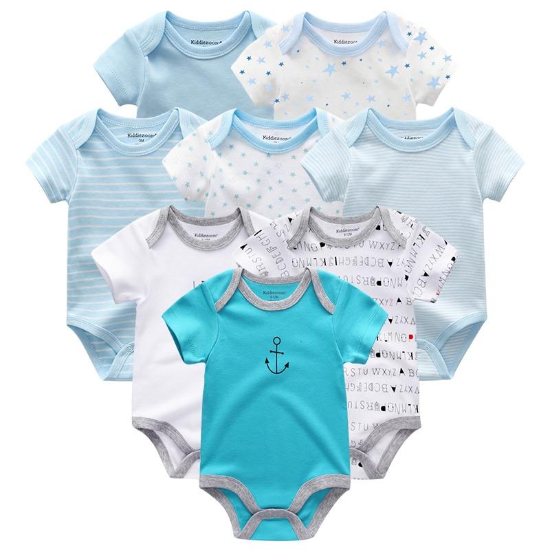 Baby's Colorful Rompers 8 Pcs Set