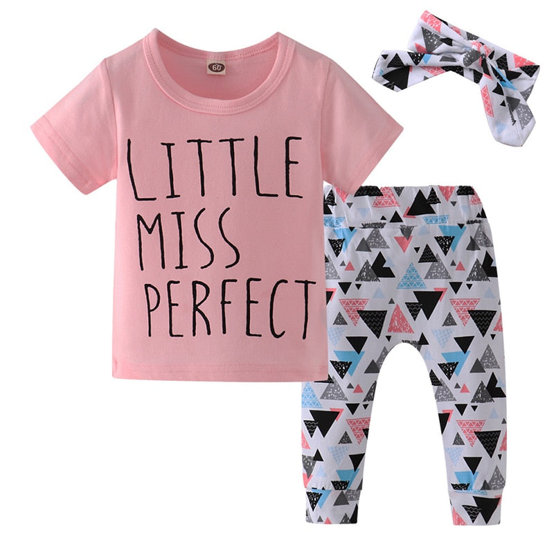 Baby Girls Printed Clothing Set 3 Pcs