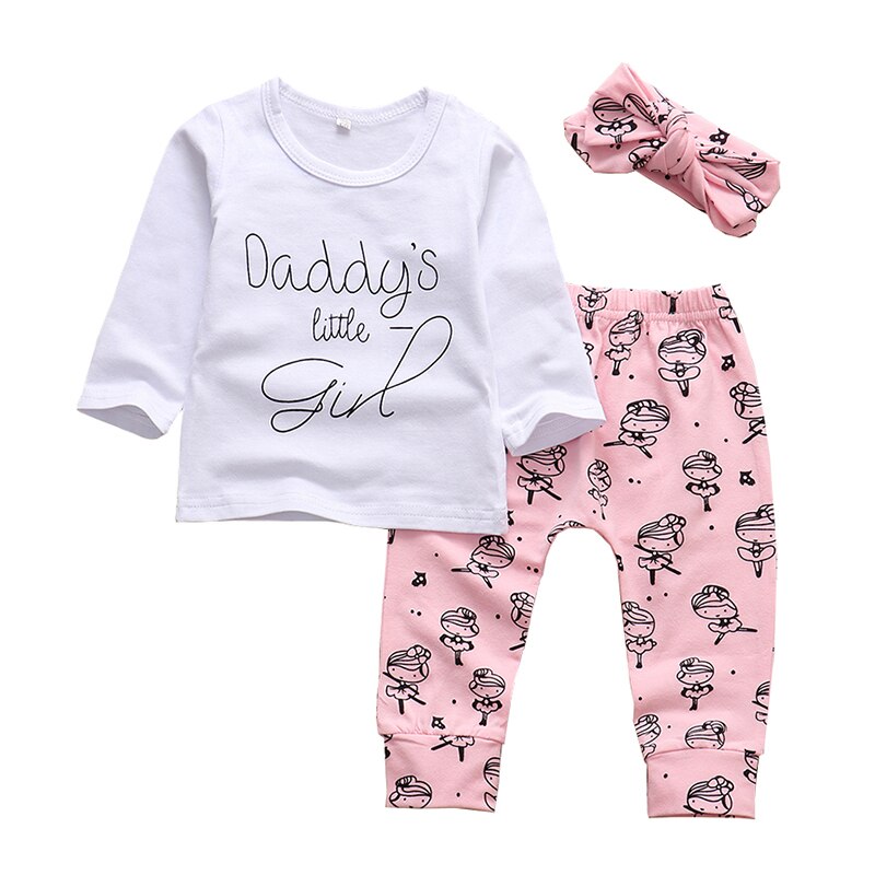 Baby Girls Printed Clothing Set 3 Pcs