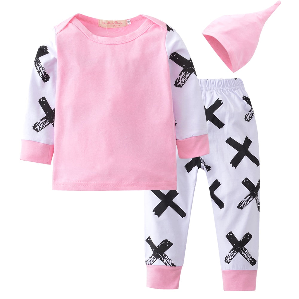 Baby Girls Printed Clothing Set 3 Pcs
