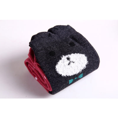 Girl's Cotton Long Socks with Animal Print