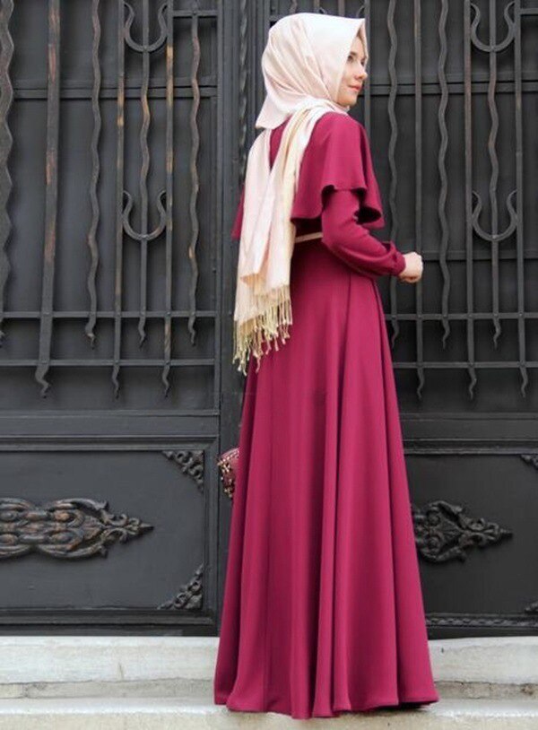 Fashion Colorful Muslim Women's Modal Dress