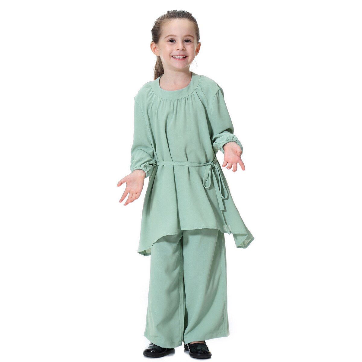 Girl's Muslim Solid Clothing Set