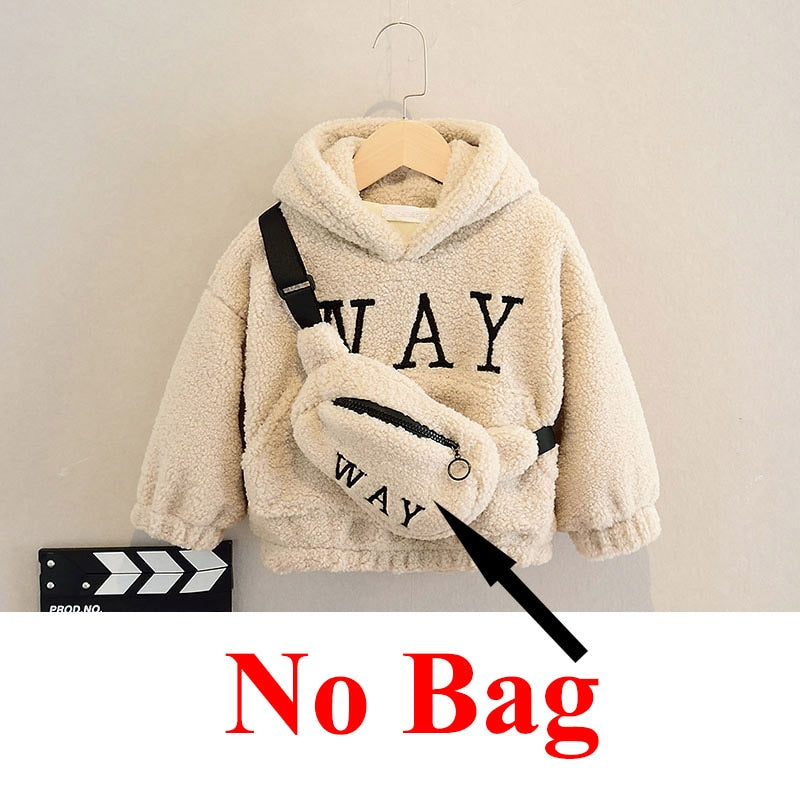 Kid's Plush Hoodie with Bag