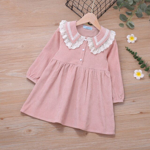 Girl's Mini Dress with Flowers Appliques