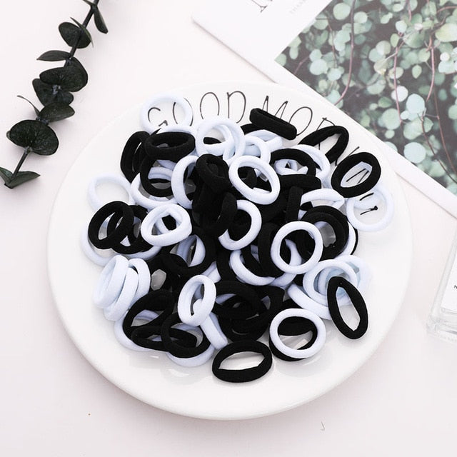 Elastic Nylon Hairbands 100 pcs Set