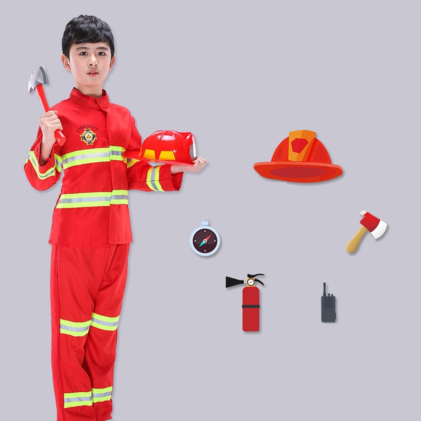 Kid's Firefighter Party Cosplay Costume