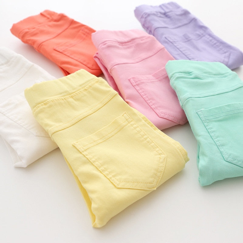 Girls Elastic Pencil Pants