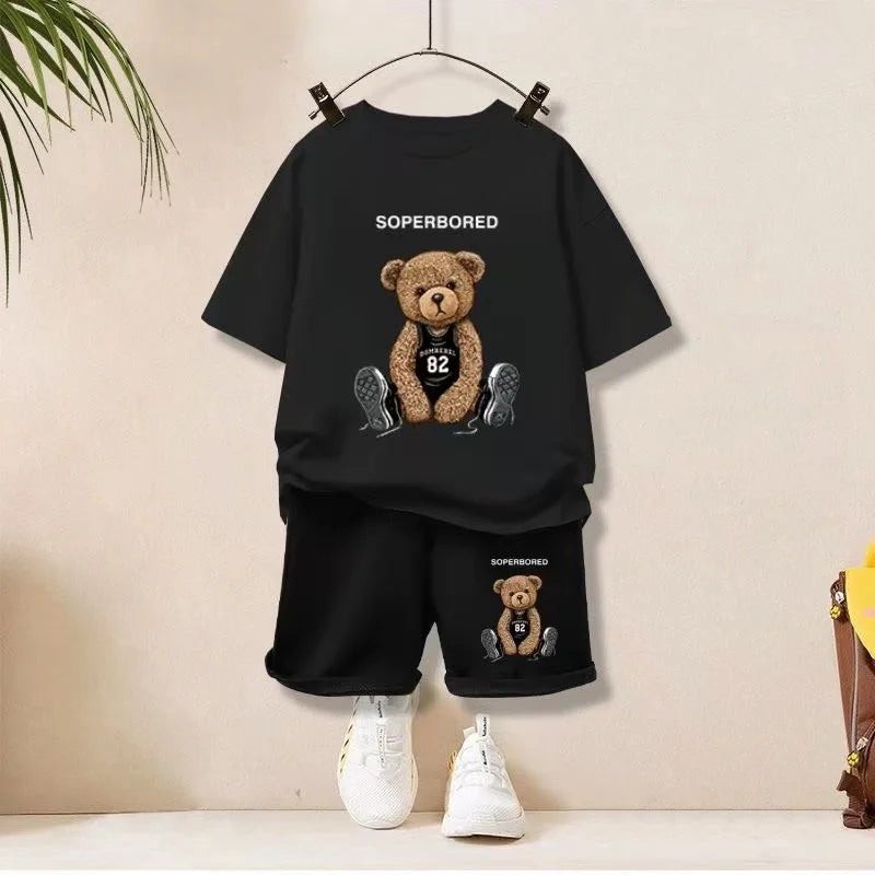 Summer Baby Boy Clothes Set Children Girls Cartoon Printed T-shirts and Shorts 2 Pieces Suit Kid Short Sleeve Top Bottom Outfits