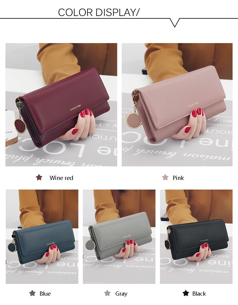 Women's Leather Multi-Functional Long Wallet