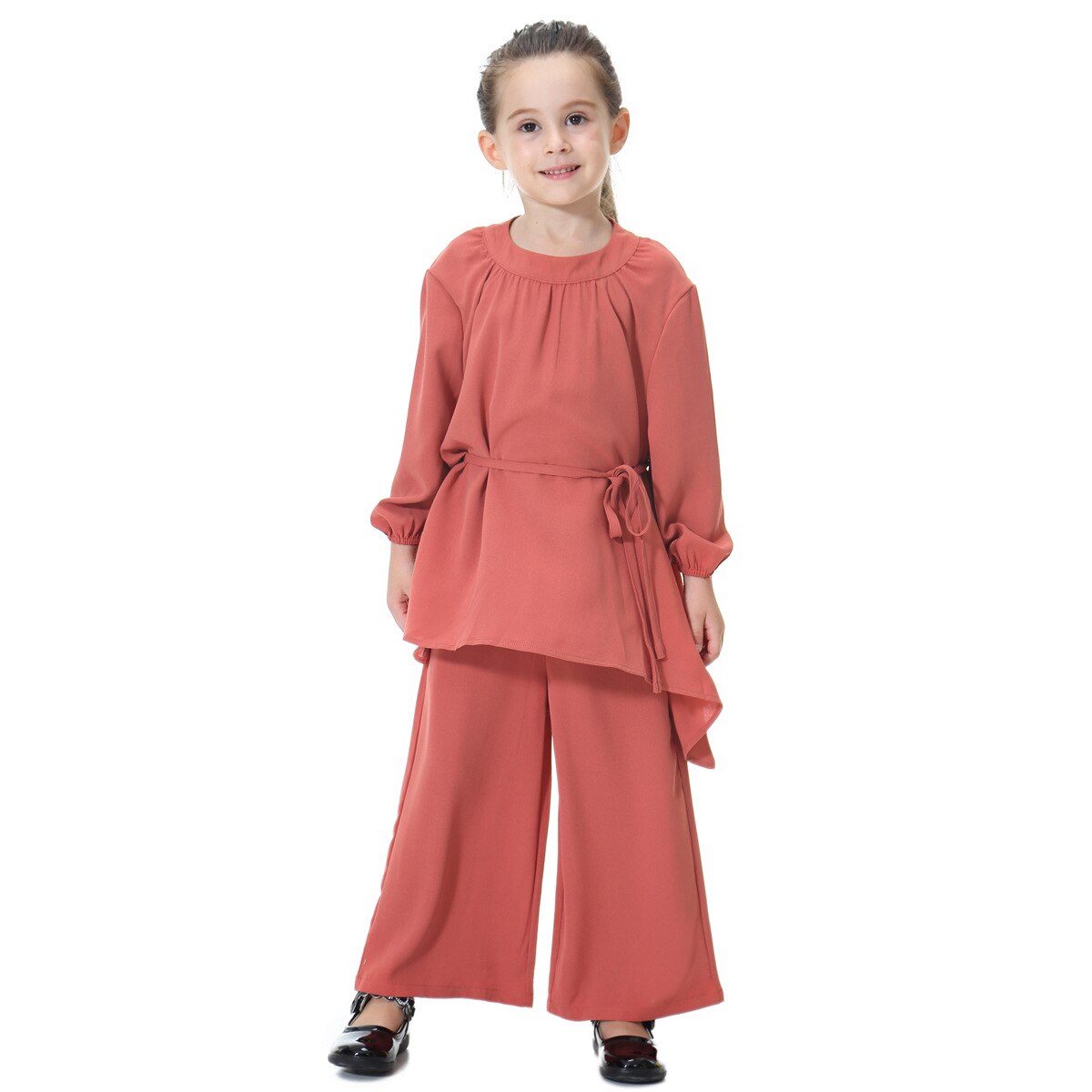 Girl's Muslim Solid Clothing Set