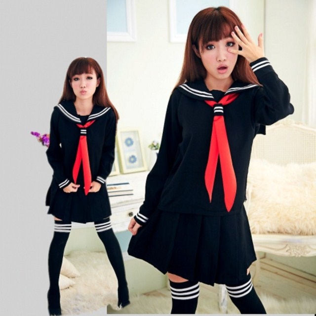Women's Japanese Style School Uniform 3 pcs Set