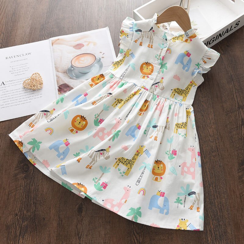 Girls Summer Floral Printed Dress