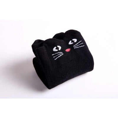 Girl's Cotton Long Socks with Animal Print