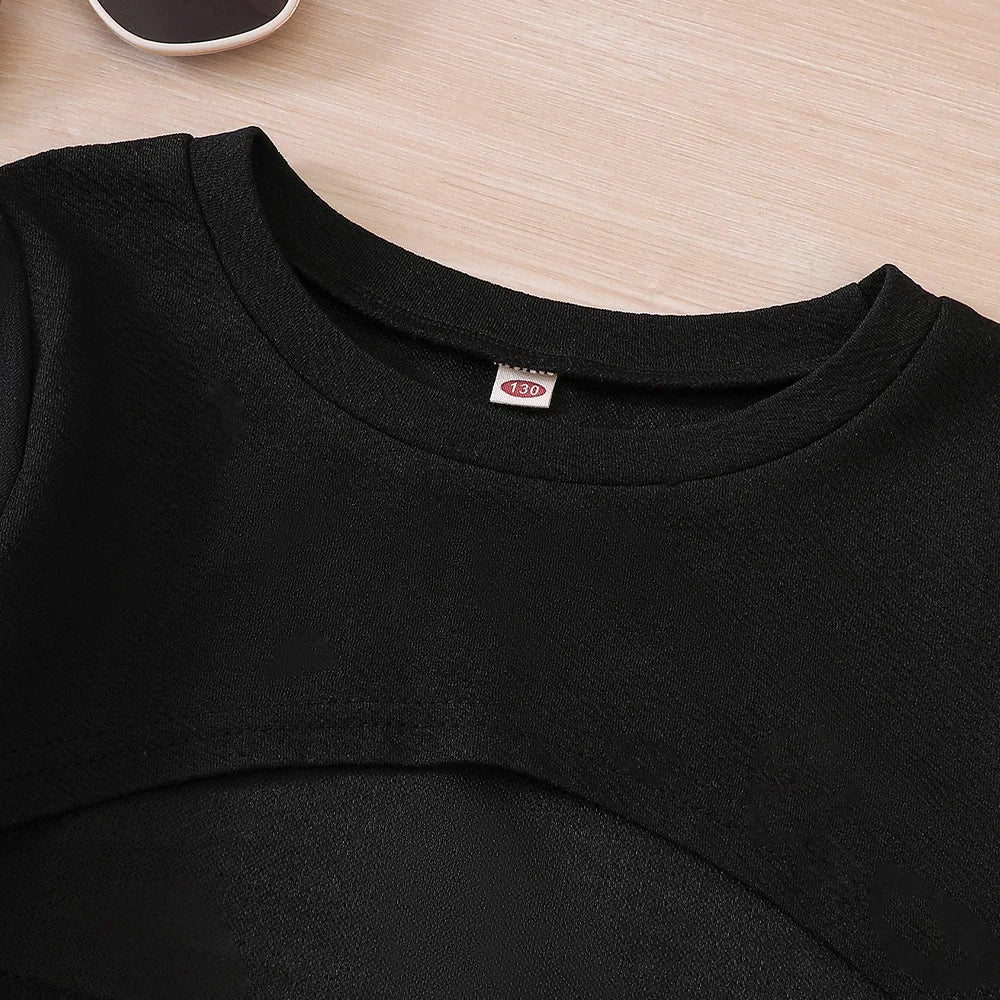 Kids Casual Clothing Sets Outfits for Girls 2024 Autumn Children Fashion Long Sleeve Short Tops Plaid Cami Bodycon Dress 5-14Y