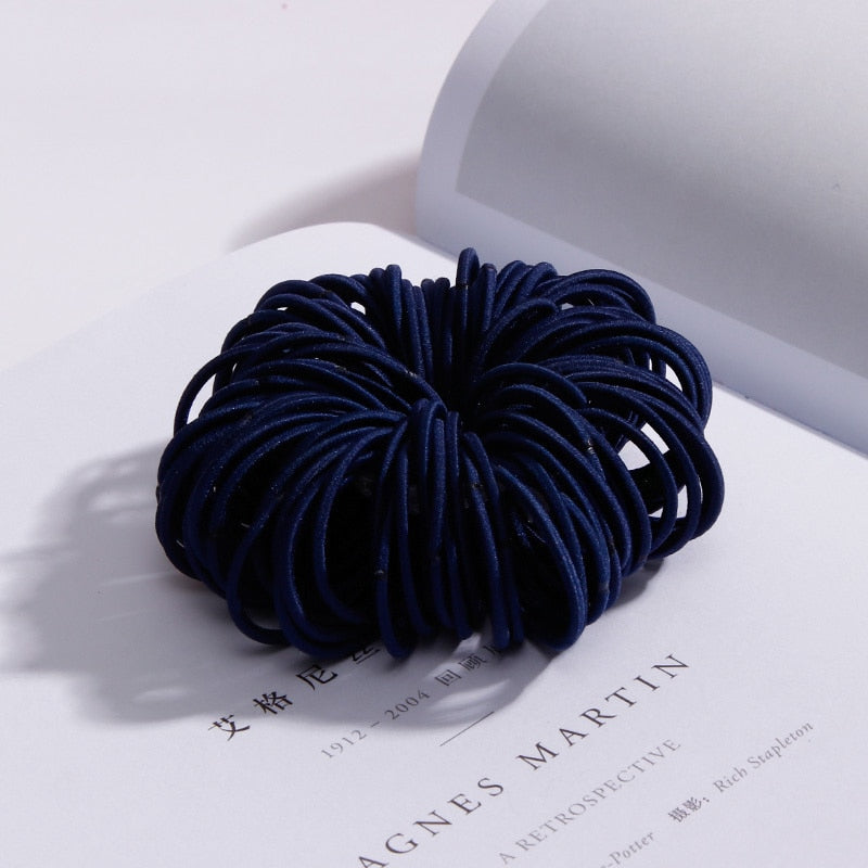 Elastic Nylon Hairbands 100 pcs Set