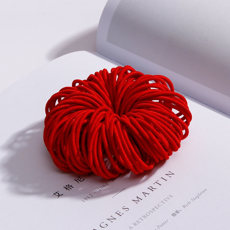Elastic Nylon Hairbands 100 pcs Set