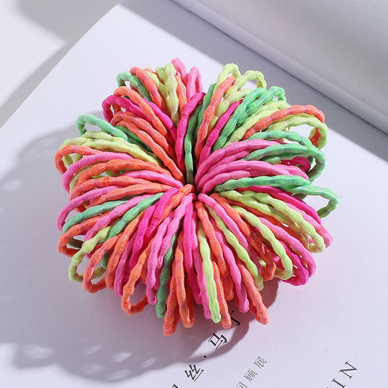 Elastic Nylon Hairbands 100 pcs Set