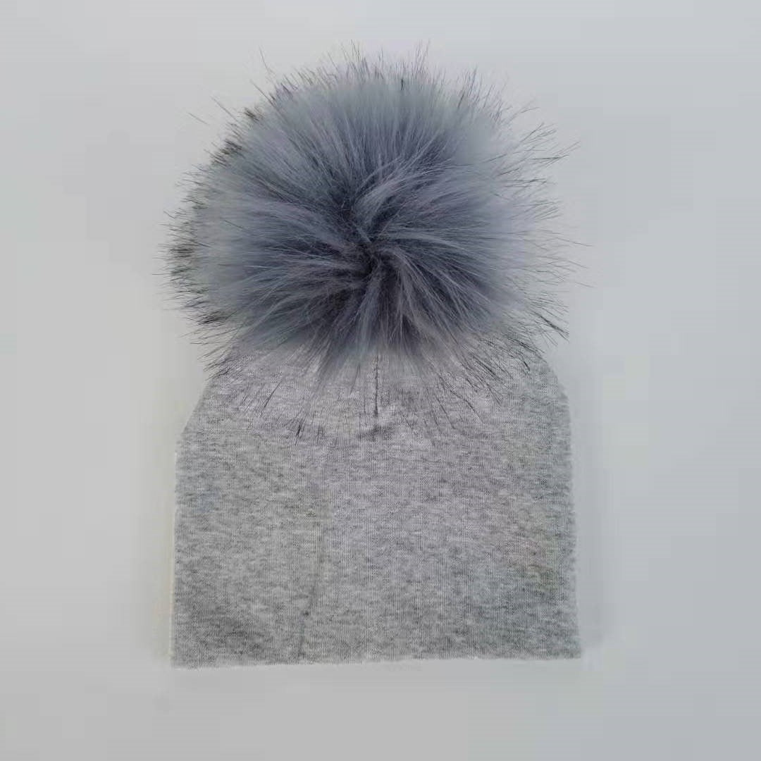 Baby's Cotton Hat with Pompom