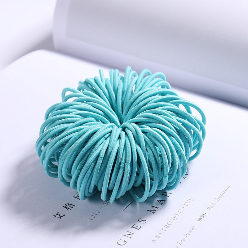 Elastic Nylon Hairbands 100 pcs Set