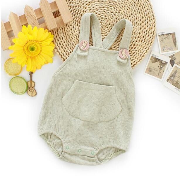 Solid Color Baby's Romper
