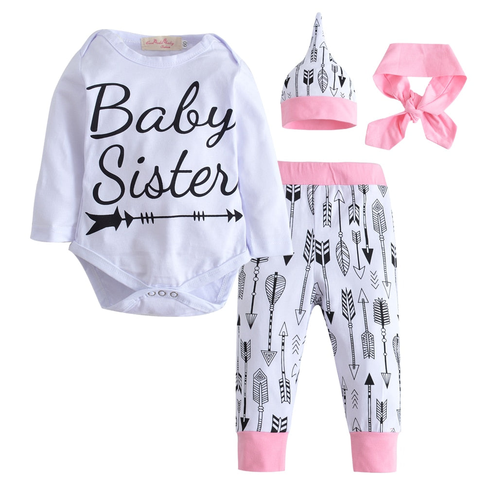 Baby Girls Printed Clothing Set 3 Pcs