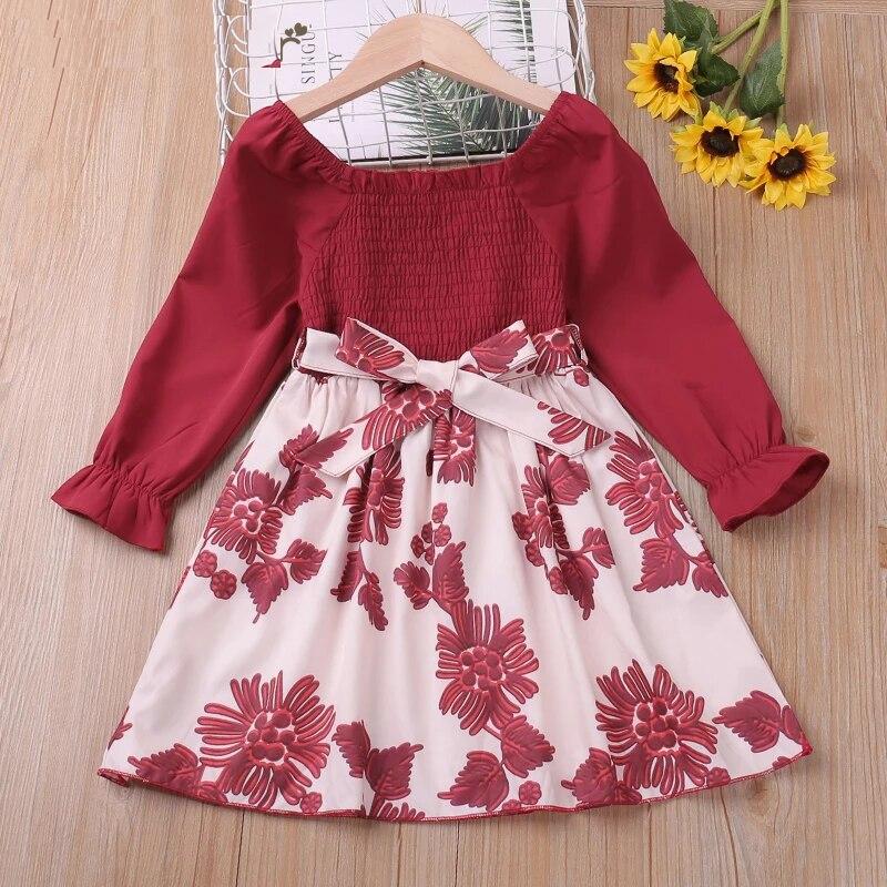 Girl's Mini Dress with Flowers Appliques