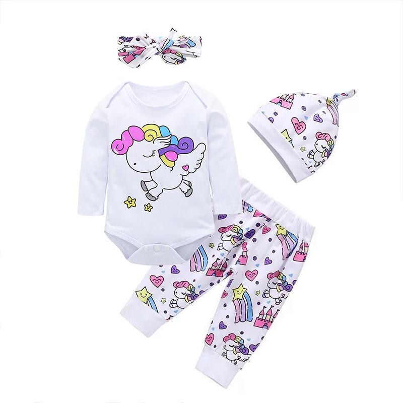 Baby Girls Printed Clothing Set 3 Pcs