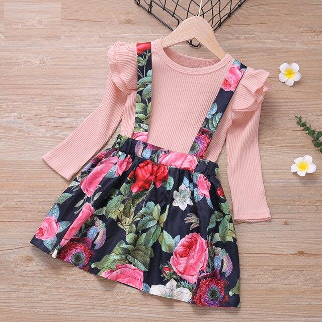 Girls' Cute Printed Cotton Clothes Set