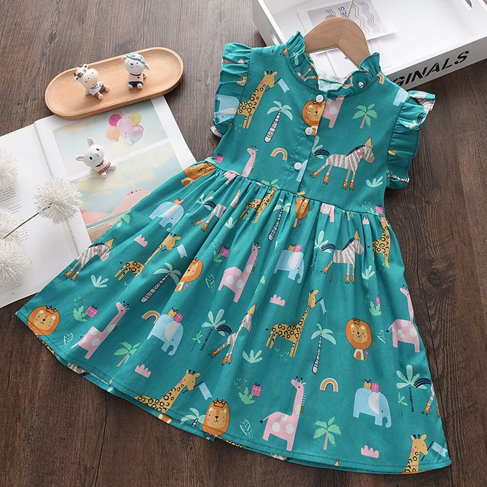 Girls Summer Floral Printed Dress
