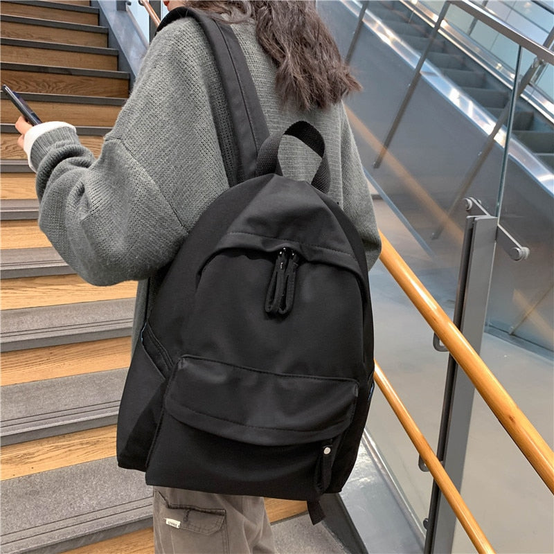 Women's Simple Canvas Backpack