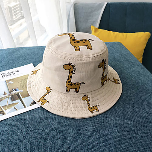 Cartoon Giraffe Printed Sun Hat for Kids