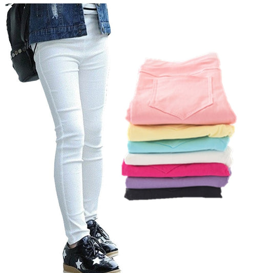 Girls Elastic Pencil Pants