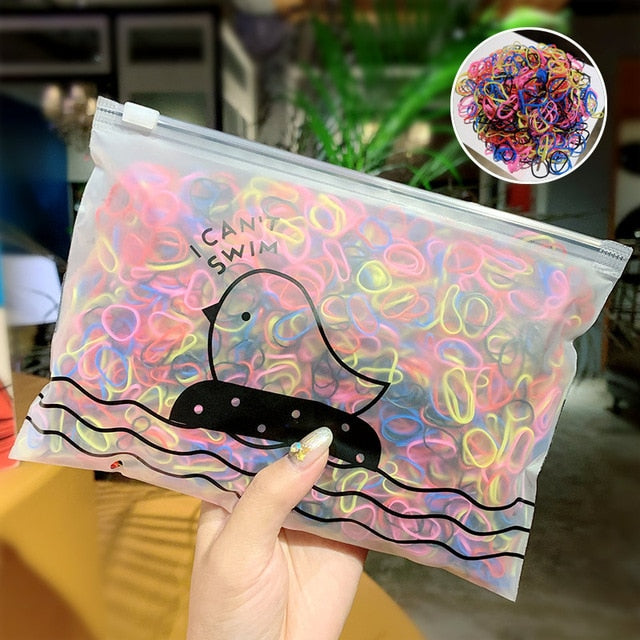 Elastic Nylon Hairbands 100 pcs Set