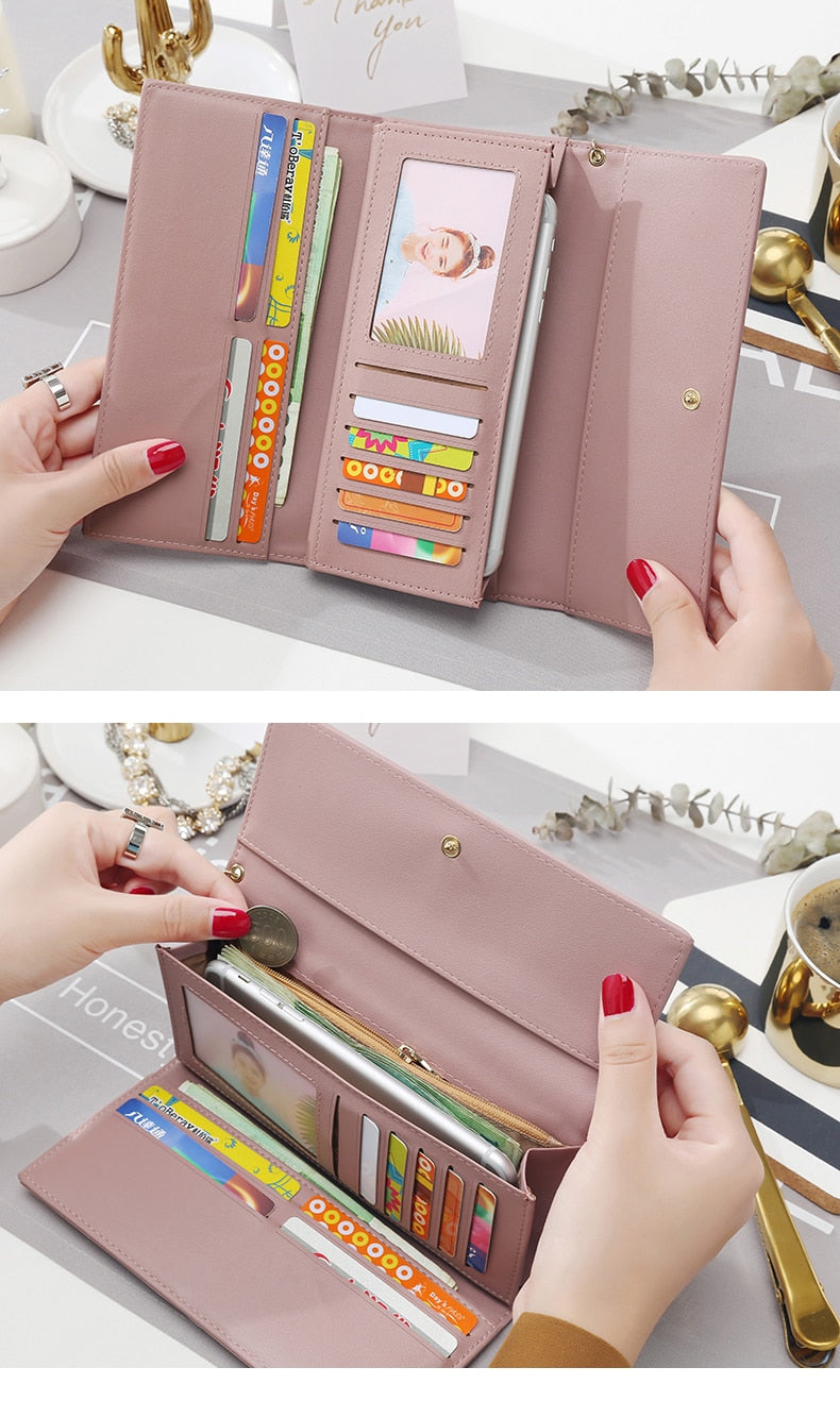 Women's Leather Multi-Functional Long Wallet