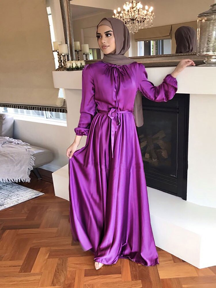 Women's Muslim Satin Abaya