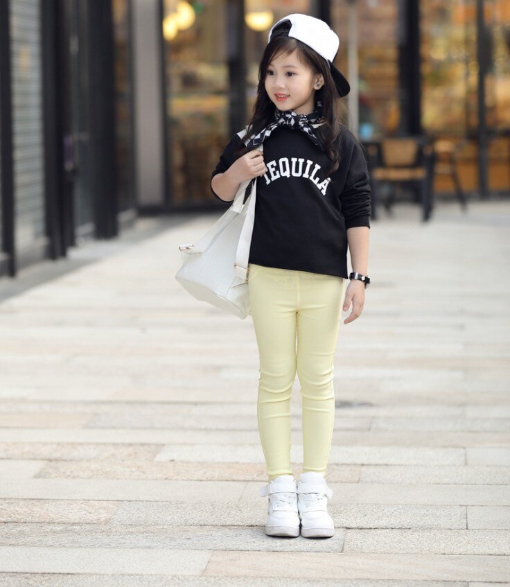 Girls Elastic Pencil Pants