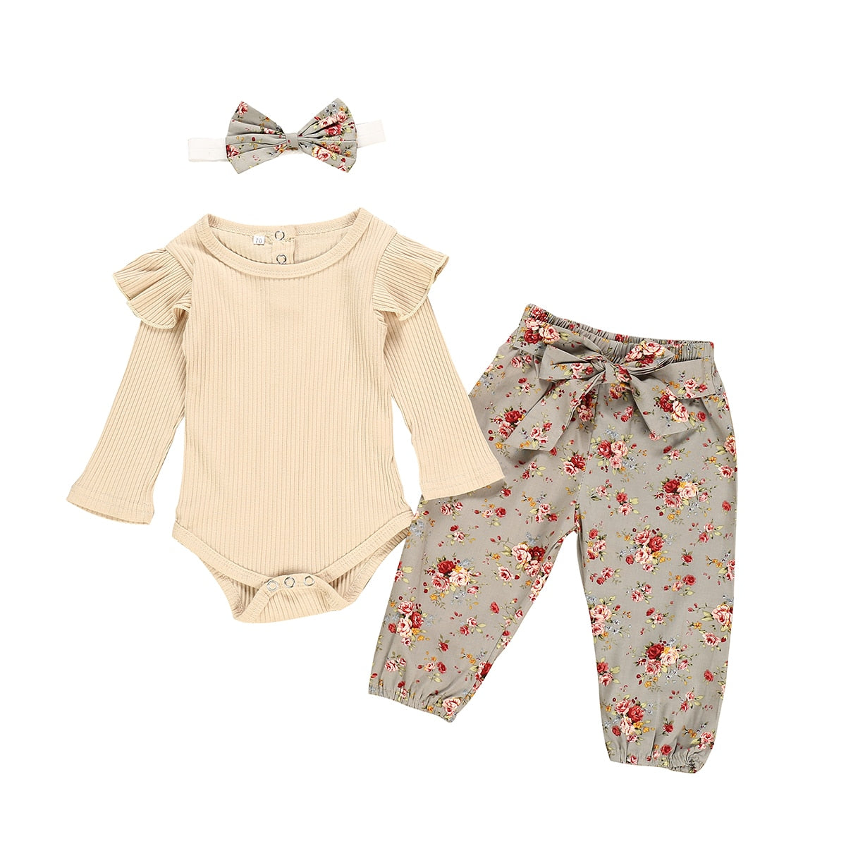 Baby Girls Printed Clothing Set 3 Pcs