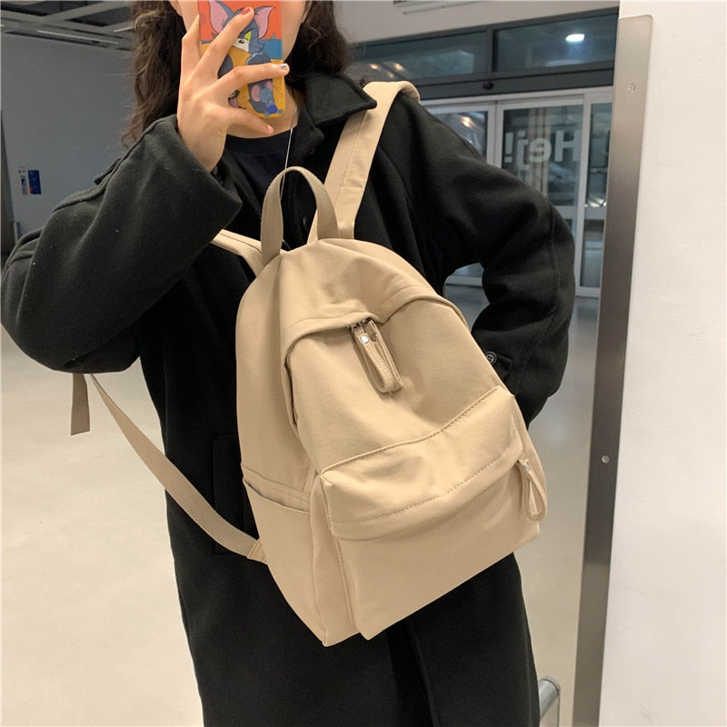 Women's Simple Canvas Backpack
