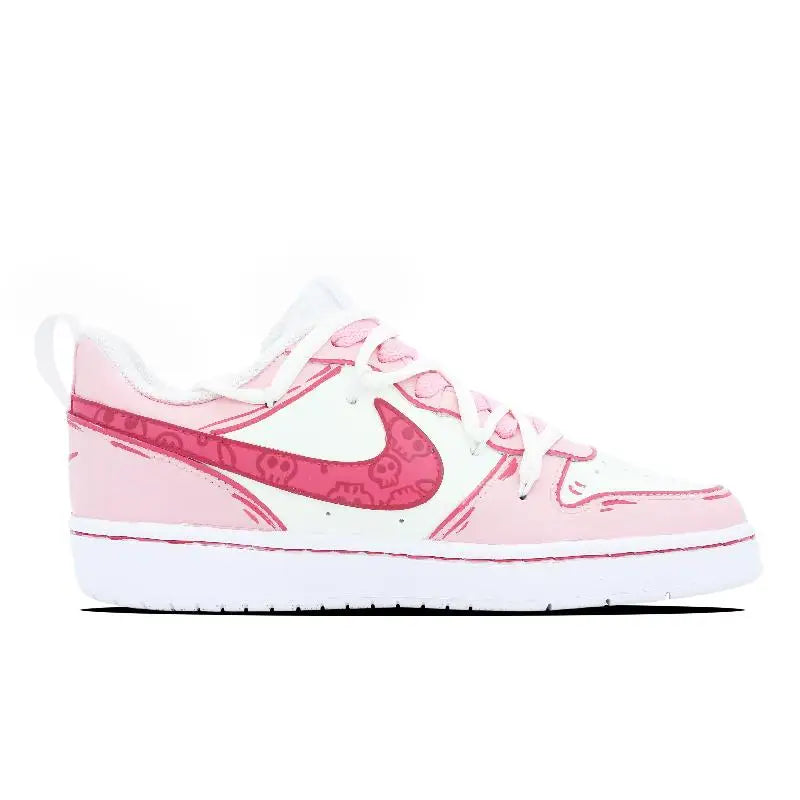 [Custom Female Barbie Kid]Nike Court Borough Series Skateboard Shoes Women's Low-Top Yellow